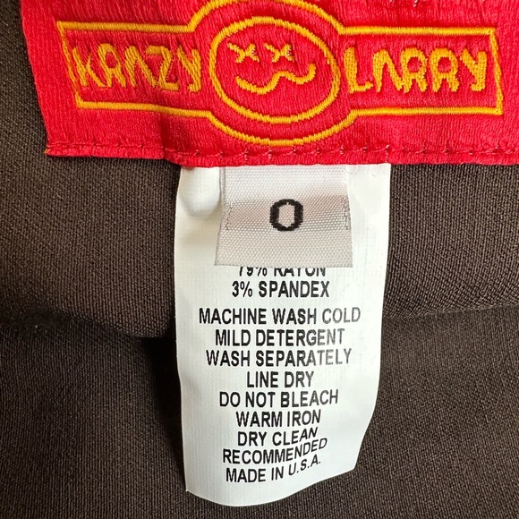 KRAZY LARRY chocolate brown pants, size 0, NWT - Picture 5 of 8